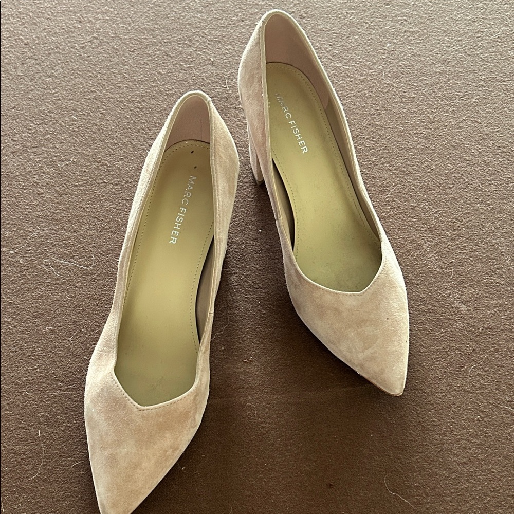 Marc Fisher Women's Beige Suede Heels